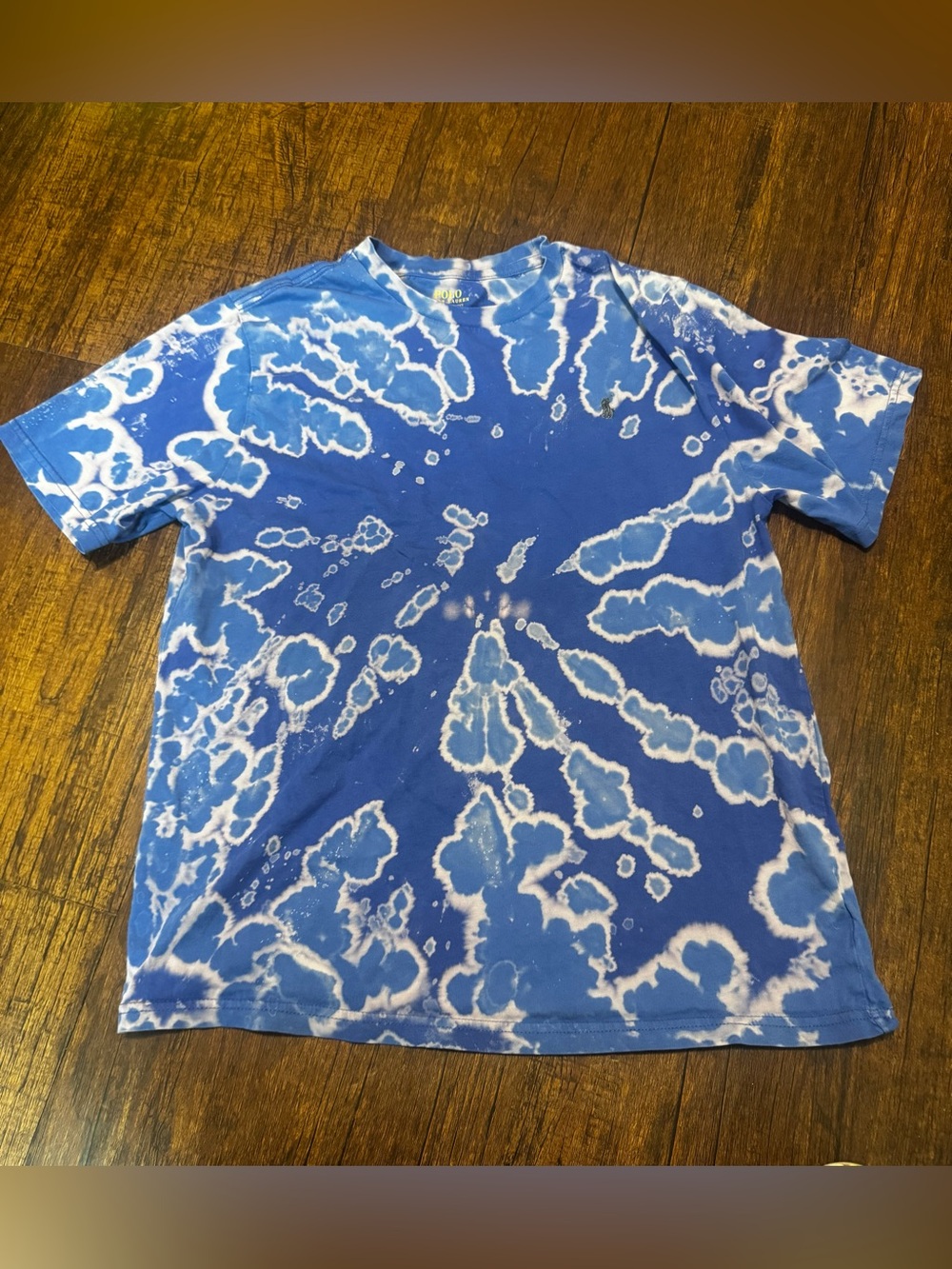 Polo by Ralph Lauren Blue and White Tie-Dye Short Sleeve Tee Unisex Kids
